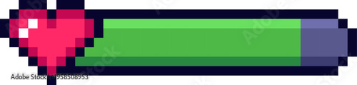 Pixel art video game health bar UI design