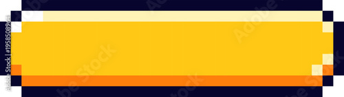 Pixel art yellow button design user interface element