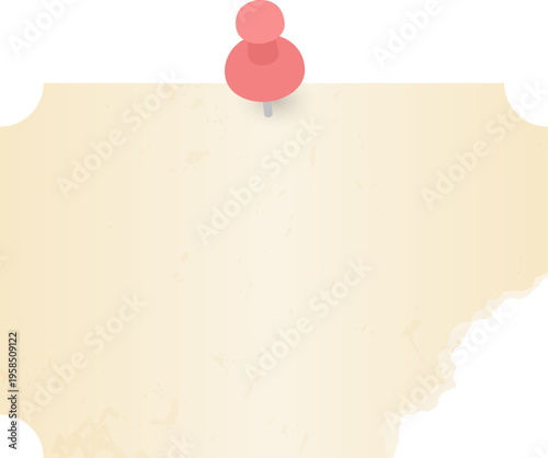 Blank grunge paper with pink push pin