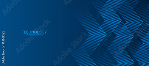 Abstract technology background. Shiny blue arrow lines pattern. Futuristic tech concept. Suit for business, corporate, website, presentation, banner, cover, flyer
