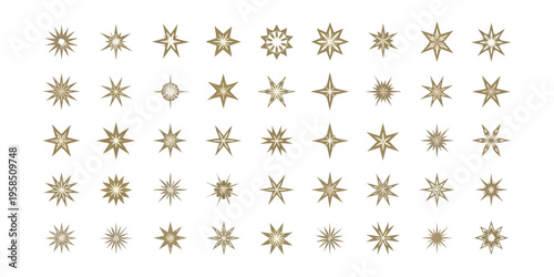 Star shapes array on black background vector illustration
