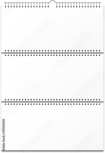 Blank spiral bound calendar providing ample copy space