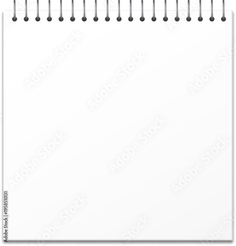 White spiral bound notebook page providing copy space