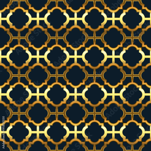 Gold arabesque pattern creating luxurious dark background