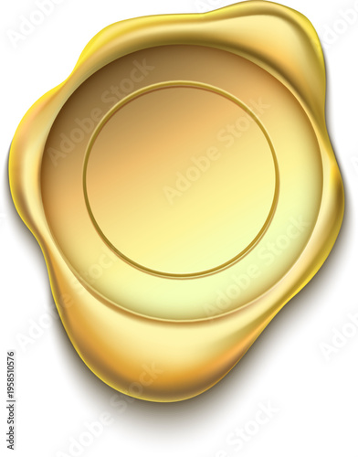 Golden wax seal blank stamp creating premium quality