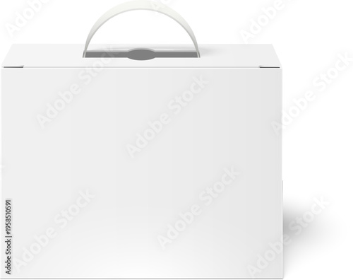 Blank white carrying box for product packaging
