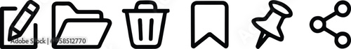 icon interface ui icons edit file delete bookmark pin share outline