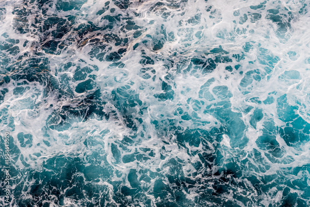 Fototapeta premium Abstract geometric patterns on deep blue Atlantic Ocean water surface