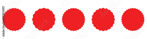 Red starburst icon set vector illustration. Starburst icon. Sunburst, star icon. Abstract starburst set isolated on white background. Vector illustration.  EPS 10