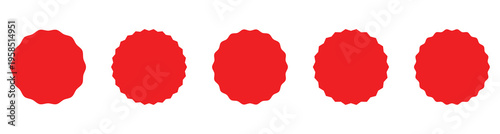 Red starburst icon set vector illustration. Starburst icon. Sunburst, star icon. Abstract starburst set isolated on white background. Vector illustration.  EPS 10