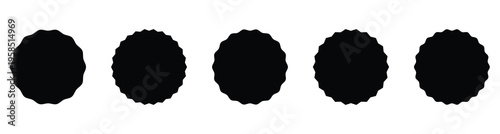 Black starburst badge shapes set. Promotional sale sticker elements for price tags and marketing design.  This starburst icon isolated on white background. Eps10