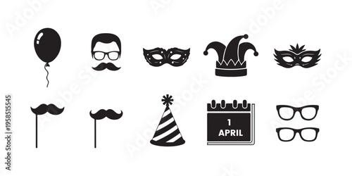 April fools' day silhouette photo booth props for pranksters and friends