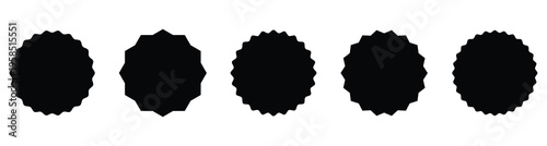  Star burst sticker vector set. Black flat price tags explosion silhouettes, starburst retro sale badge. Blank label and stickers emblem. This icons set isolated on white background. Vector Eps10