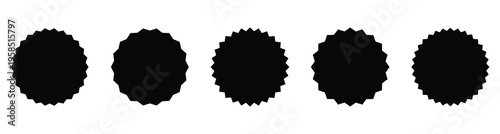 Black sale starburst sticker icons set.  Collection of stared round and oval labels and badges with best offer and discount sign. This icon use for sunburst, stamp, seal, label or burst, badge. Eps10