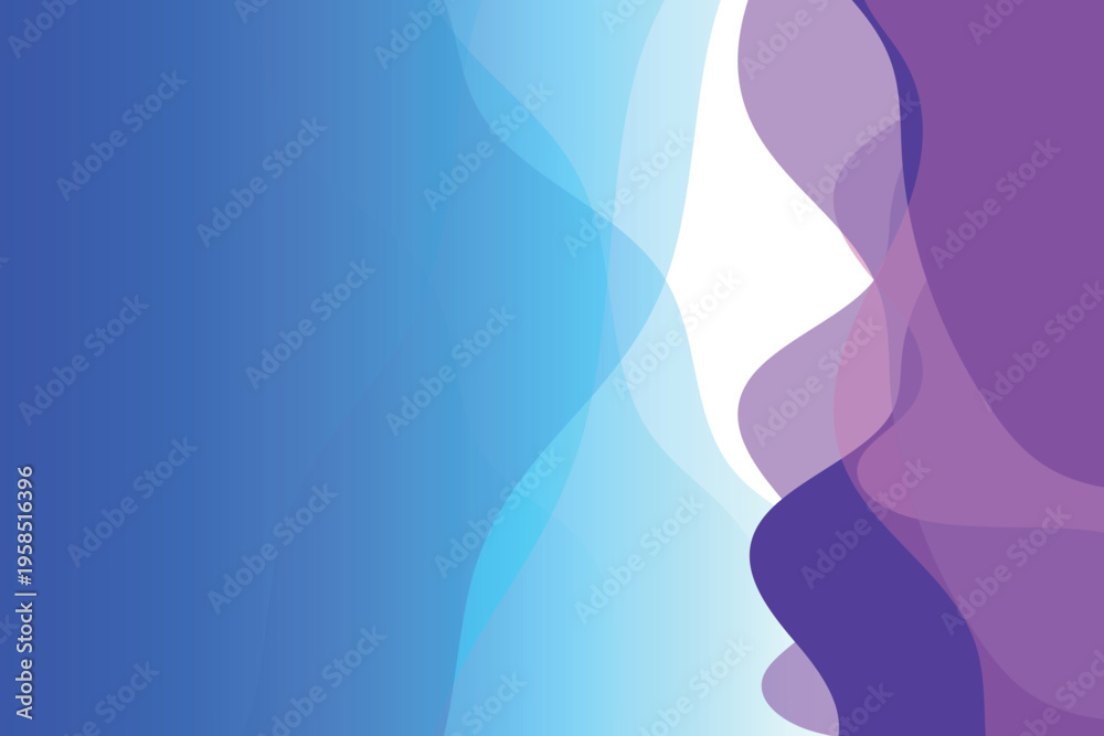Naklejka premium Abstract blue purple geometric waves on a white background, colored spots