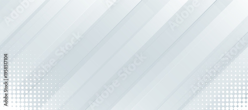 Abstract elegant white geometric shape background with halftone dots. Modern diagonal geometric line shape. Presentation Design for Corporate Business and Institution
