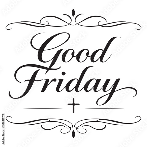 Good Friday Elegant Cross Typography