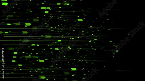 Green minimal arrows and lines elements abstract geometric background. Technology motion design. Seamless loop. Video animation Ultra HD 4K 3840x2160