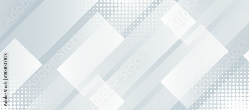 Abstract elegant white geometric shape background with halftone dots. Modern diagonal geometric line shape. Presentation Design for Corporate Business and Institution