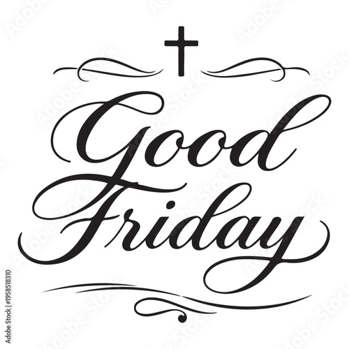 Good Friday Cross Calligraphy Design
