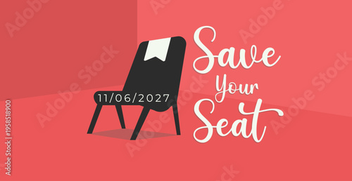 Minimalist "Save Your Seat" Event Invitation Banner