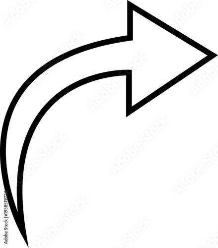 Curved Arrow Icon Group in Line Style Vector, Direction Pointer Navigation Symbol Bundle Pack, Swirl Rotate Flow Sign Silhouette Outline Design