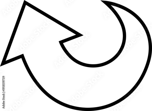 Curved Arrow Icon Group in Line Style Vector, Direction Pointer Navigation Symbol Bundle Pack, Swirl Rotate Flow Sign Silhouette Outline Design