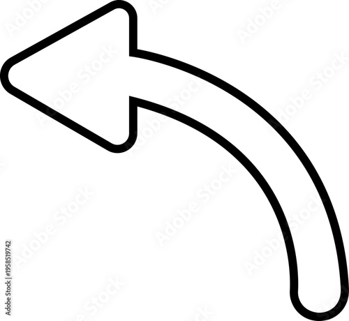 Curved Arrow Icon Group in Line Style Vector, Direction Pointer Navigation Symbol Bundle Pack, Swirl Rotate Flow Sign Silhouette Outline Design