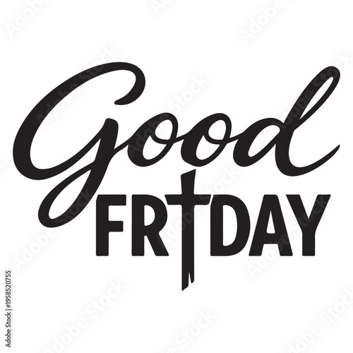 Good Friday Cross Typography Design