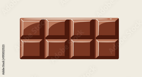 Chocolate bar illustration sweet treat concept on neutral background