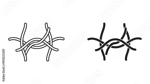 Intertwined Lines Abstract Symbol Network Connection