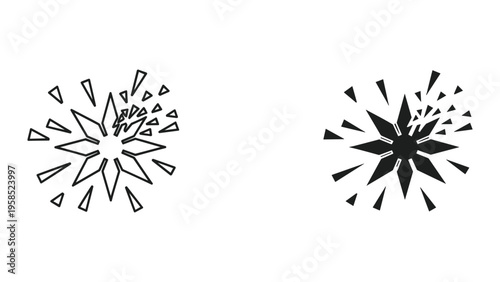 Explosion Burst Icon Breaking Apart Business Concept