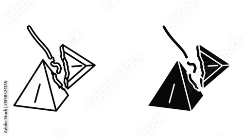 Pyramid Structure Breaking Down Financial Concept