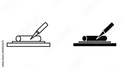 Chisel Carving Wood Material Concept Vector