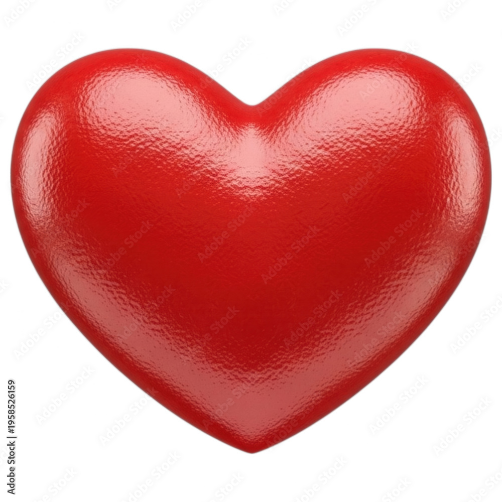Fototapeta premium Shiny three dimensional red heart shape object symbolizing love and romance
