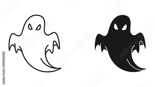 Ghost Icons Halloween Festive Design Elements