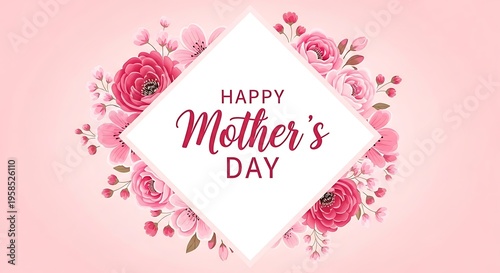 Happy mother's day wishes with beautiful roses and floral decorations