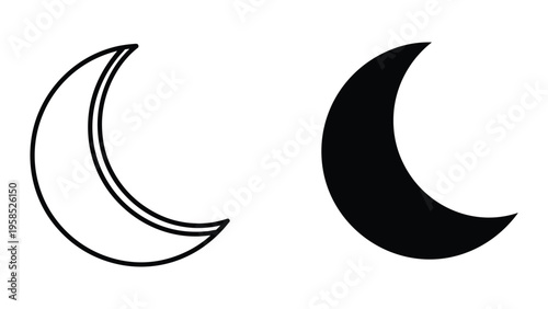 Moon Crescent Icon Symbol Business