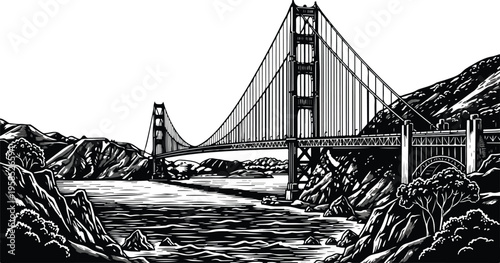 Old style city bridge over a river with sky and urban landscape view