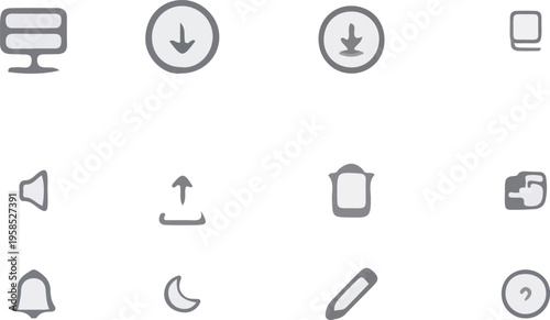 Collection of common iconography for computer and mobile device functions