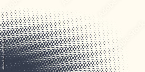 Triangle Shapes Vector Abstract Geometric Technology Background. Radial Composition Halftone Frame Triangular Retro Simple Pattern. Minimal Style Dynamic Tech Wallpaper