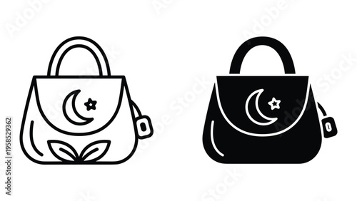 Handbag Crescent Star Icon Fashion Accessory Design