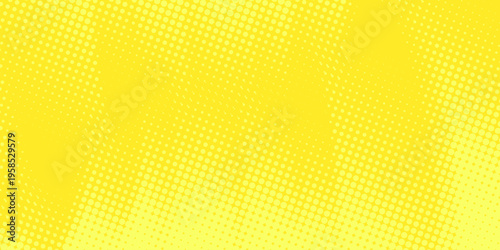 Pop art lemon yellow background in retro comic book style with dotted design