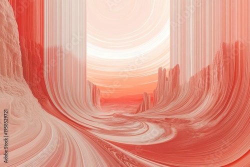 Abstract minimalistic landscape with solarization effect