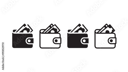 wallets icon set 