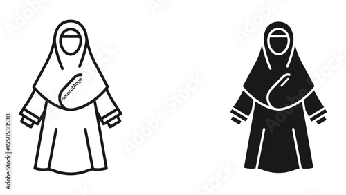 Woman Niqab Islamic Dress Icon Fashion Symbol