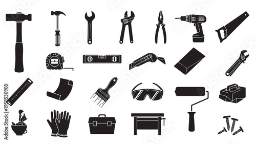 Comprehensive collection of common hand and power tools for home improvement tasks