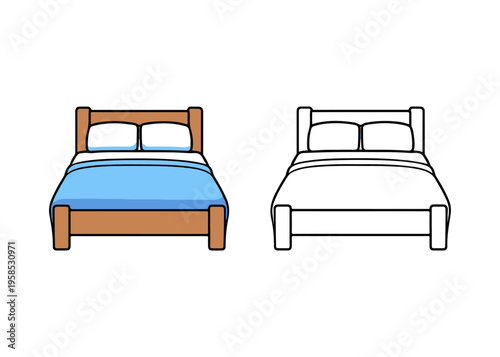 bed flat icon set
Vector flat icon set isolated on a white background