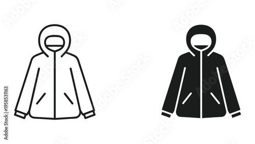 Hooded Jacket Vector Icon Apparel Outline Silhouette Commerce