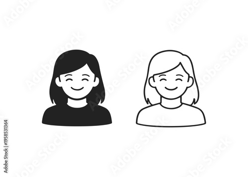 young woman flat icon set
Vector flat icon set isolated on a white background